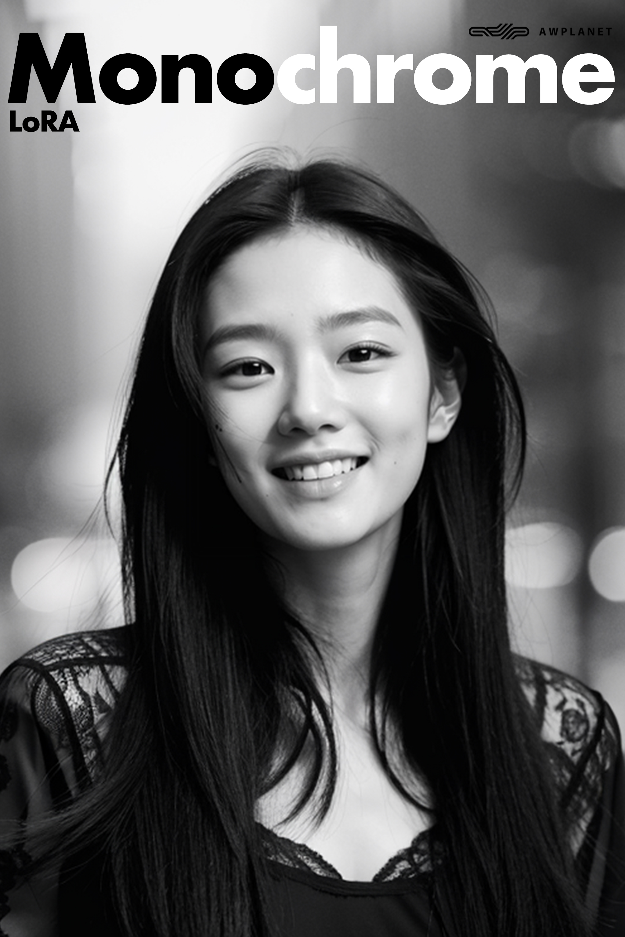 Monochrome black and white portrait v1.0