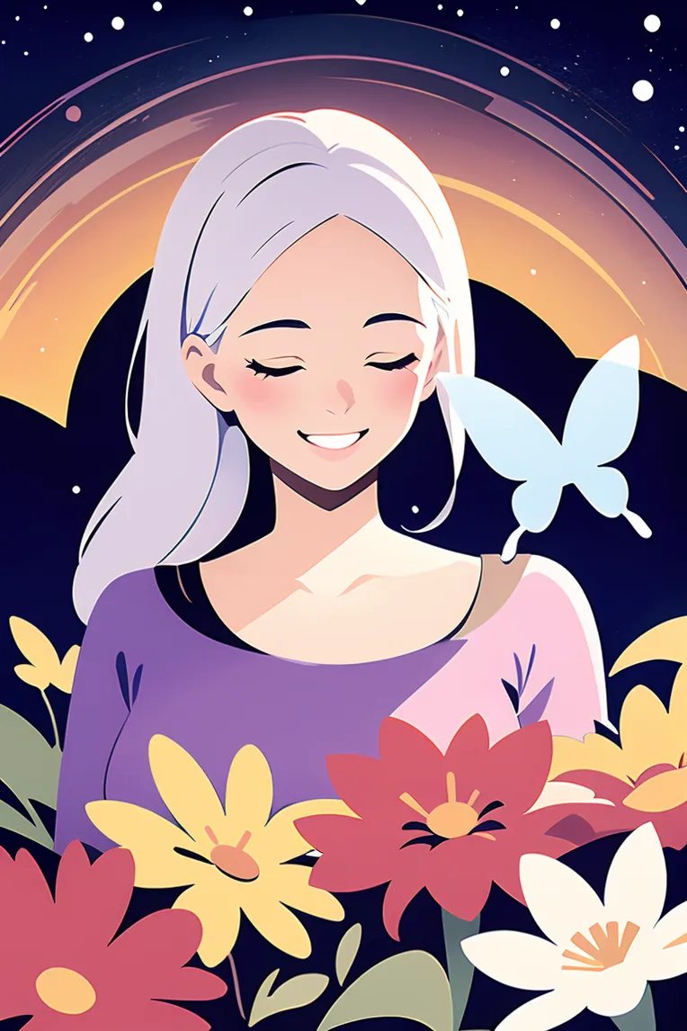 Flat,Flat Illustration,Girl,Checkpoint,SD 1.5