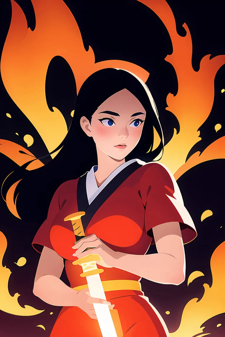 Flat,Flat Illustration,Girl,Checkpoint,SD 1.5