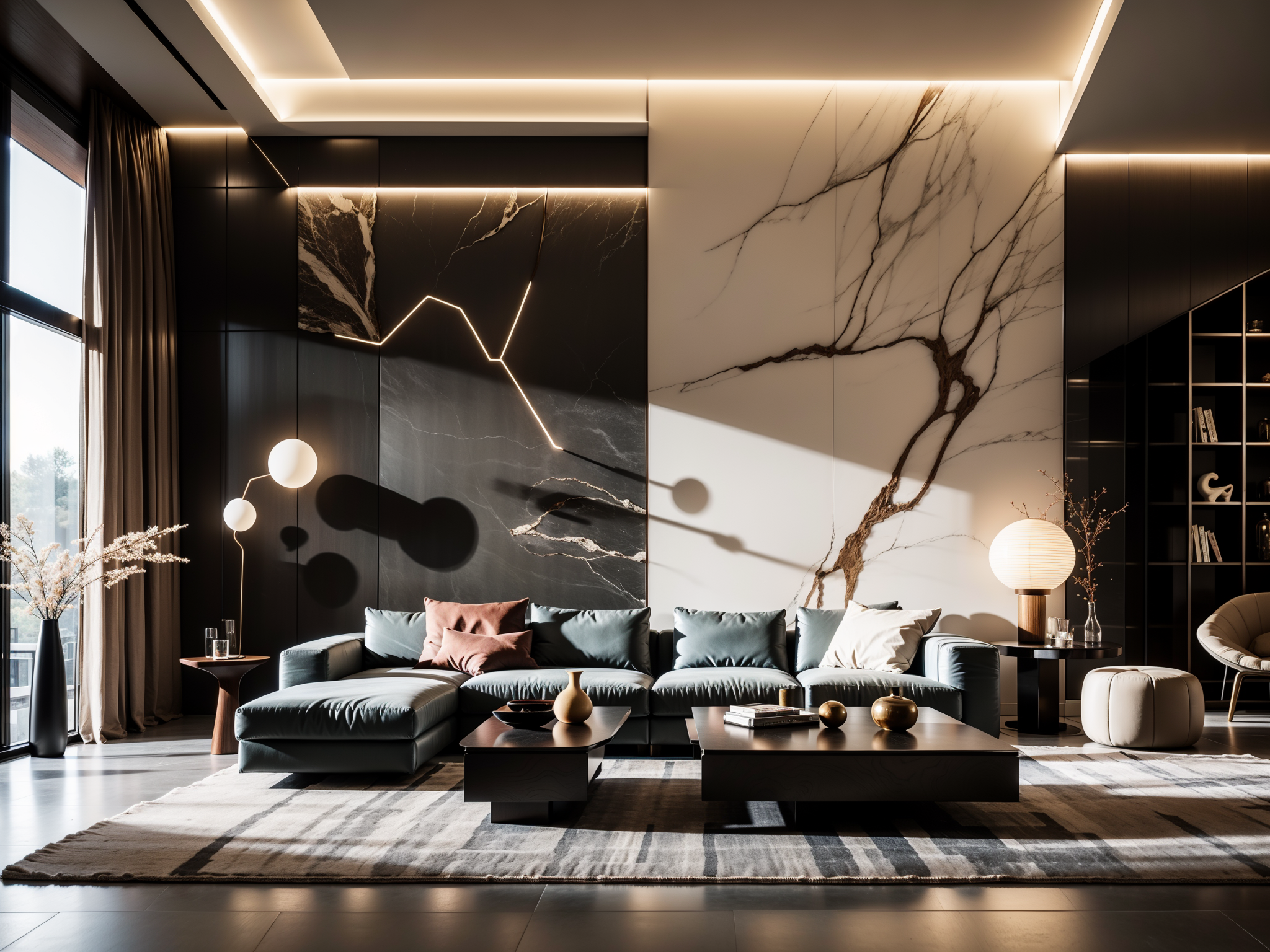 AI绘画-ASTRA_Interior_LV_V1 室内现代风格起居室-AI室内设计-AI绘图-LiblibAI