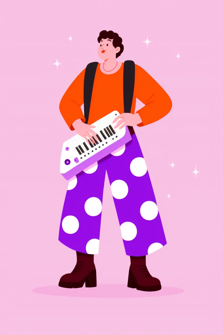 Flat,Flat Illustration,Girl,LoRA,SD 1.5