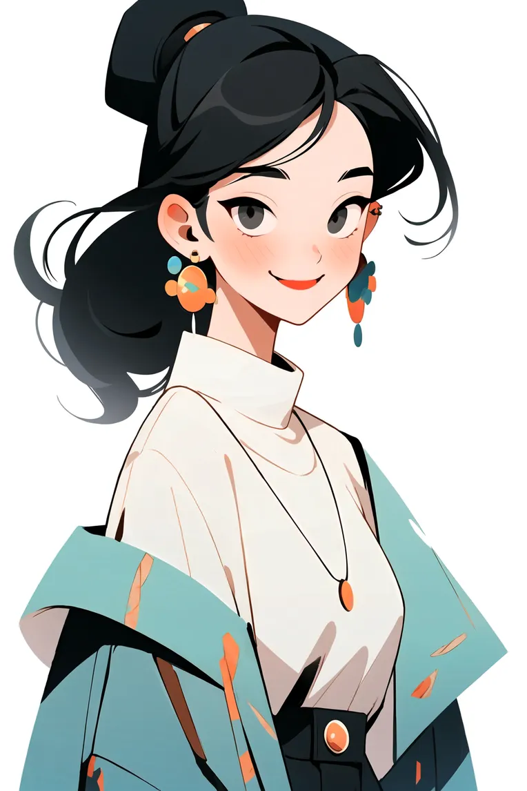 Flat,Flat Illustration,Girl,LoRA,SD 1.5