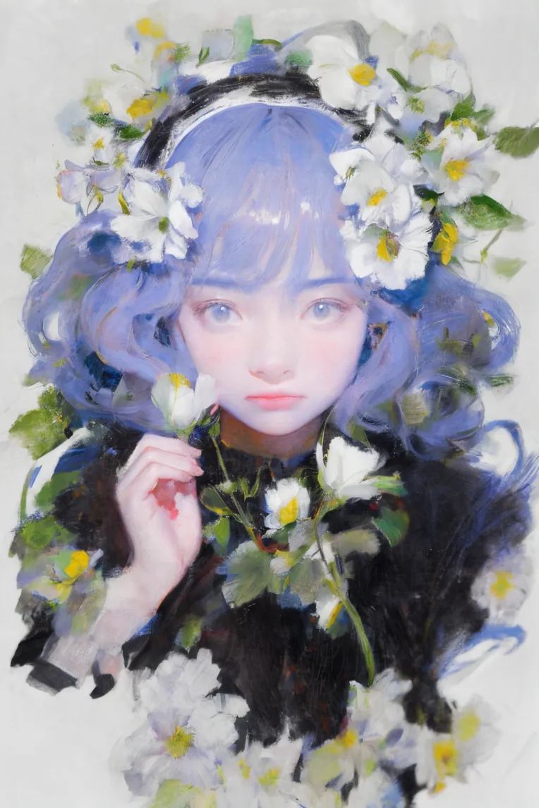 Classic Painting,Traditional Painting Media,Girl,LoRA,SD 1.5