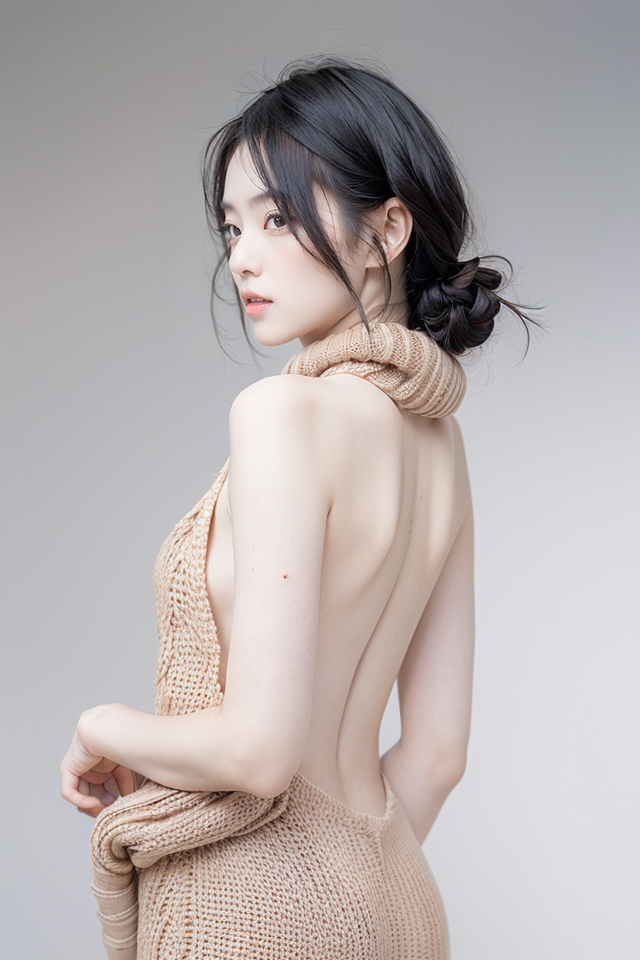 Fantasy Fly - Clothing - Nude Mesh Open-back Sweater