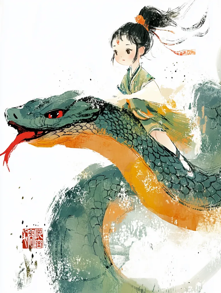 A Rong Rong A Rong Rong_F.1 Ink Sketch Children's Picture Book, Chinese Style Cute ...