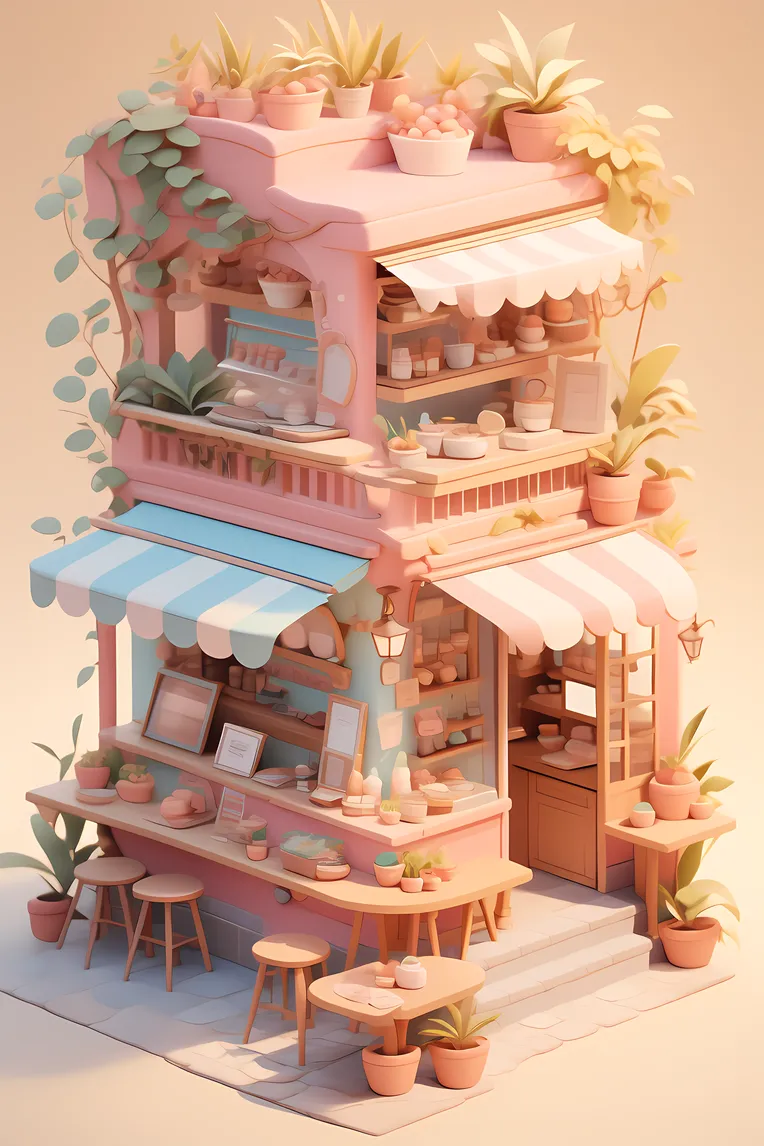 Illustration,Cartoon style,Building,LoRA,SD 1.5