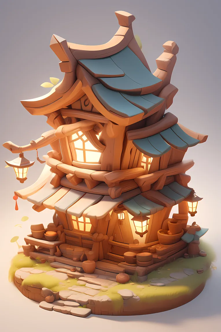 Illustration,Cartoon style,Building,LoRA,SD 1.5