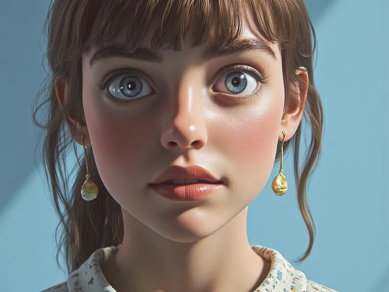 Cartoon style,Girl,Physical/Facial feature,LoRA,FLUX.1