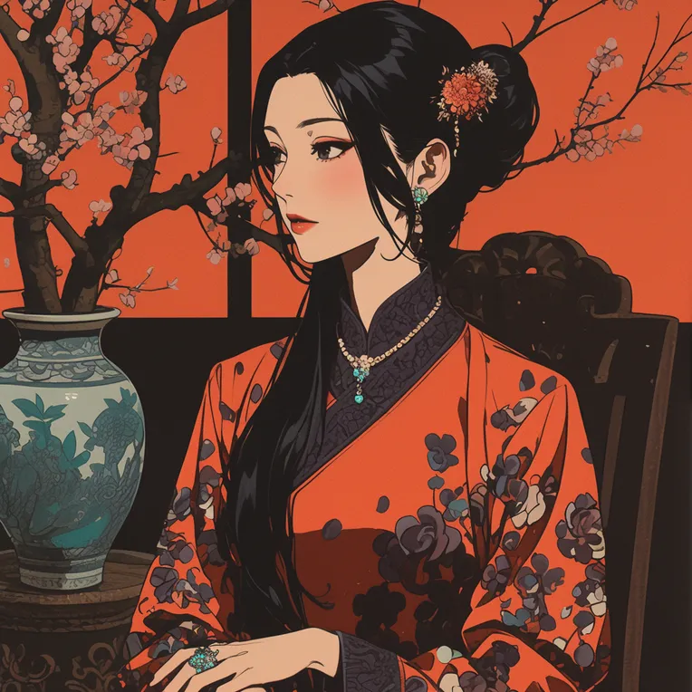Traditional Painting Media,Girl,Style Boost,LoRA,FLUX.1