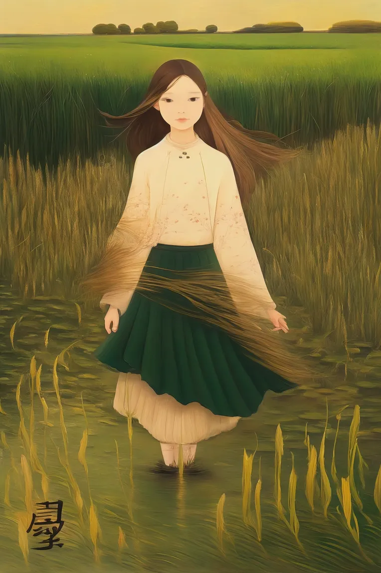 Hand-Drawn,Traditional Painting Media,Girl,Checkpoint,SD 1.5