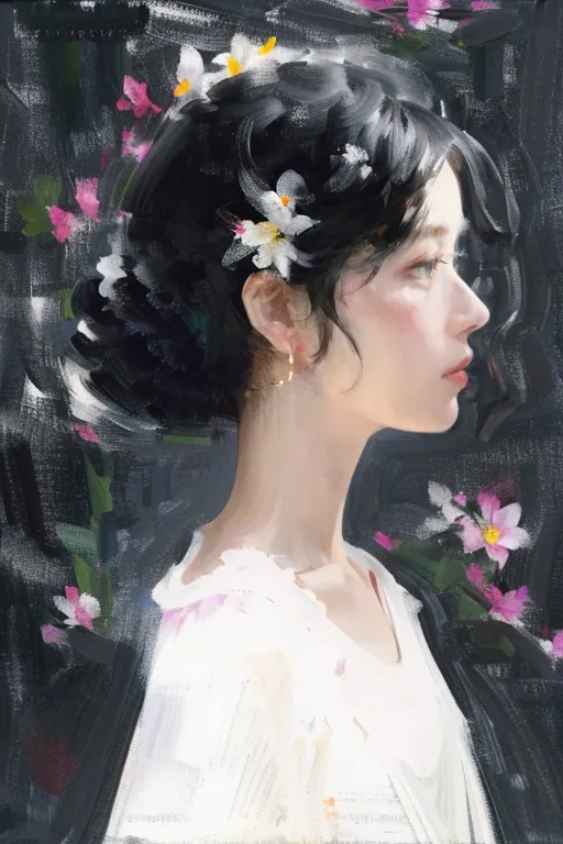 Hand-Drawn,Traditional Painting Media,Girl,LoRA,HunyuanDiT v1.2