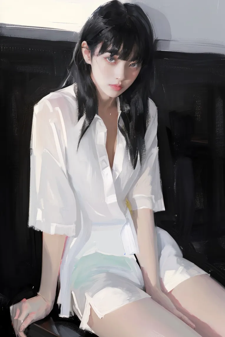 Hand-Drawn,Traditional Painting Media,Girl,LoRA,HunyuanDiT v1.2