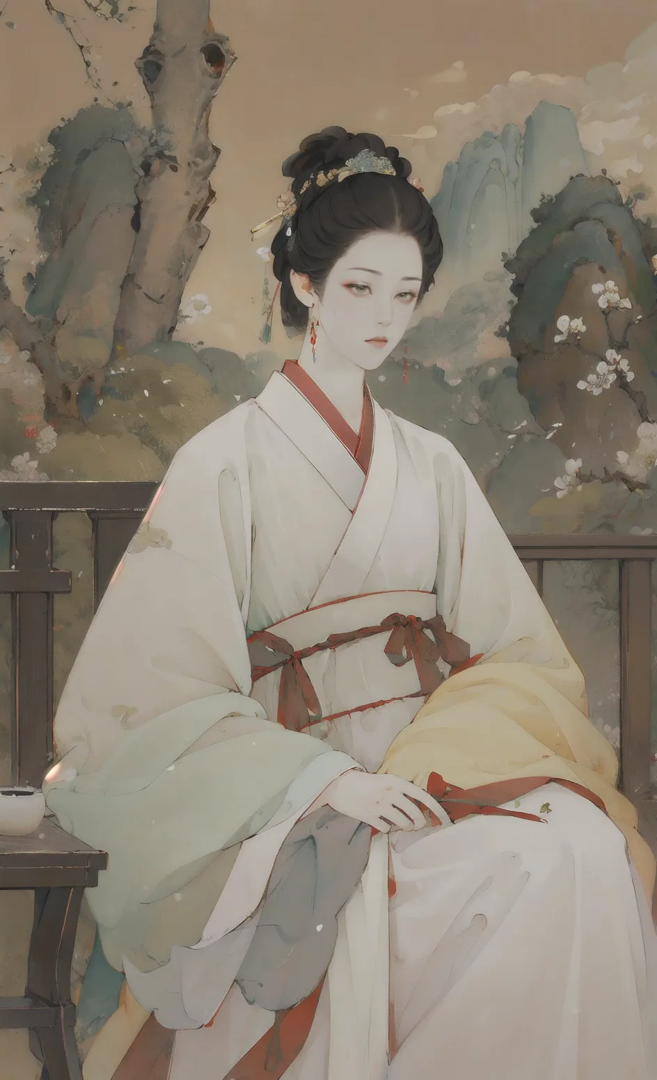 癸夏 | 古彩冷色工笔画-LoRA-葵卯夏-LiblibAI