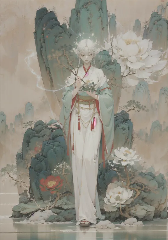 癸夏 | 古彩冷色工笔画-LoRA-葵卯夏-LiblibAI