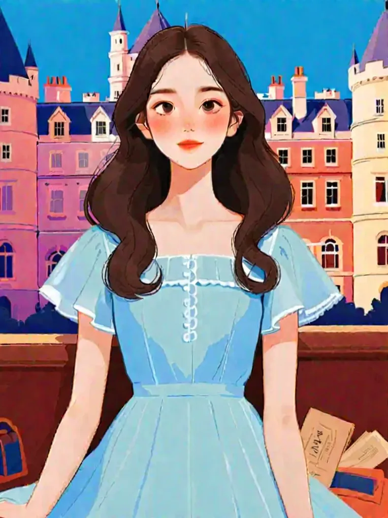 Flat Illustration,Girl,Style Boost,LoRA,SDXL