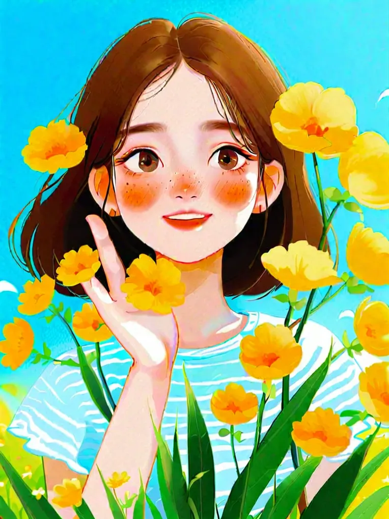 Flat Illustration,Girl,Style Boost,LoRA,SDXL