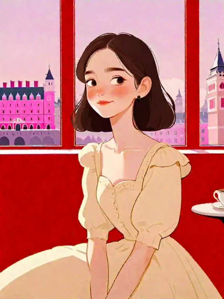 Flat Illustration,Girl,Style Boost,LoRA,SDXL