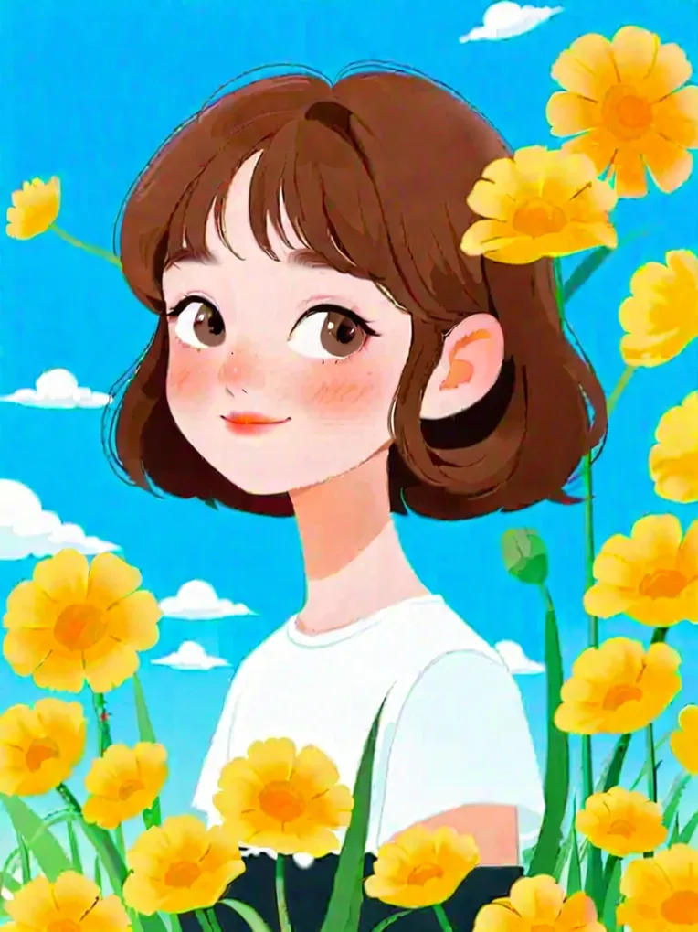 Flat Illustration,Girl,Style Boost,LoRA,SDXL