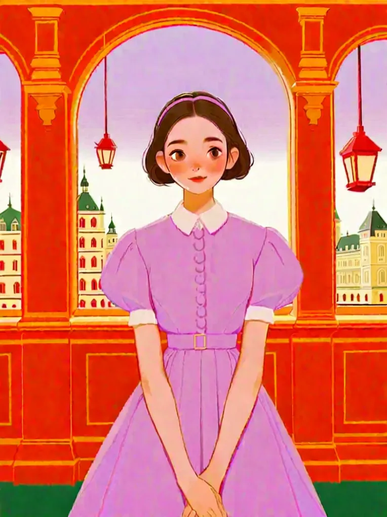 Flat Illustration,Girl,Style Boost,LoRA,SDXL