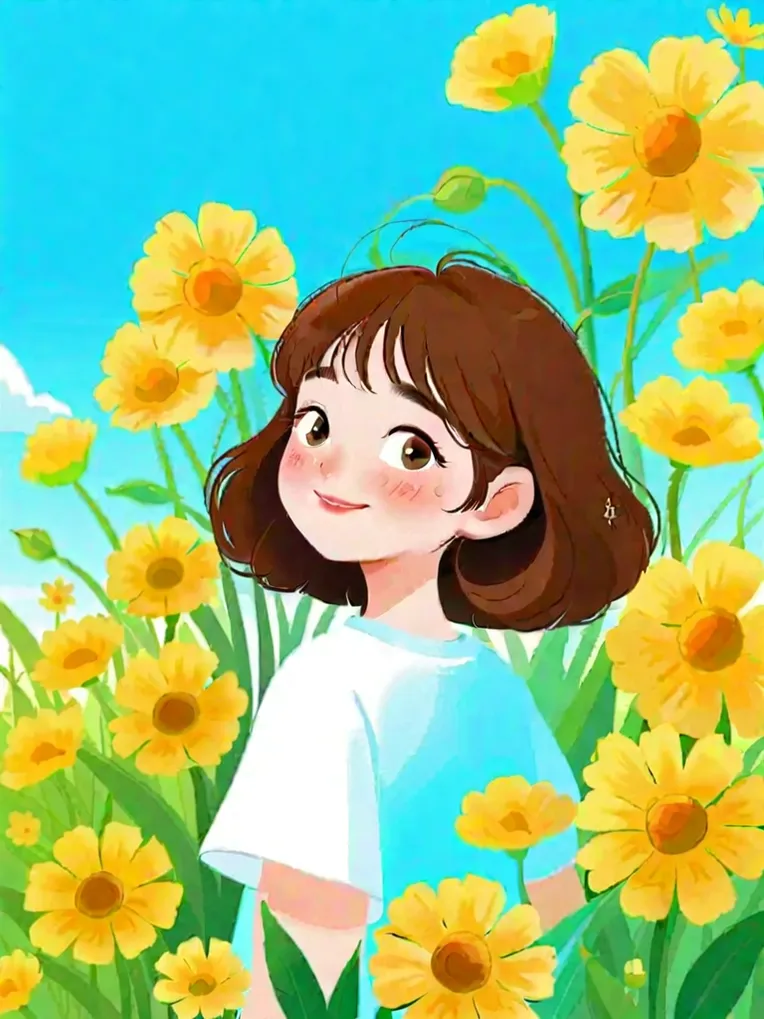 Flat Illustration,Girl,Style Boost,LoRA,SDXL