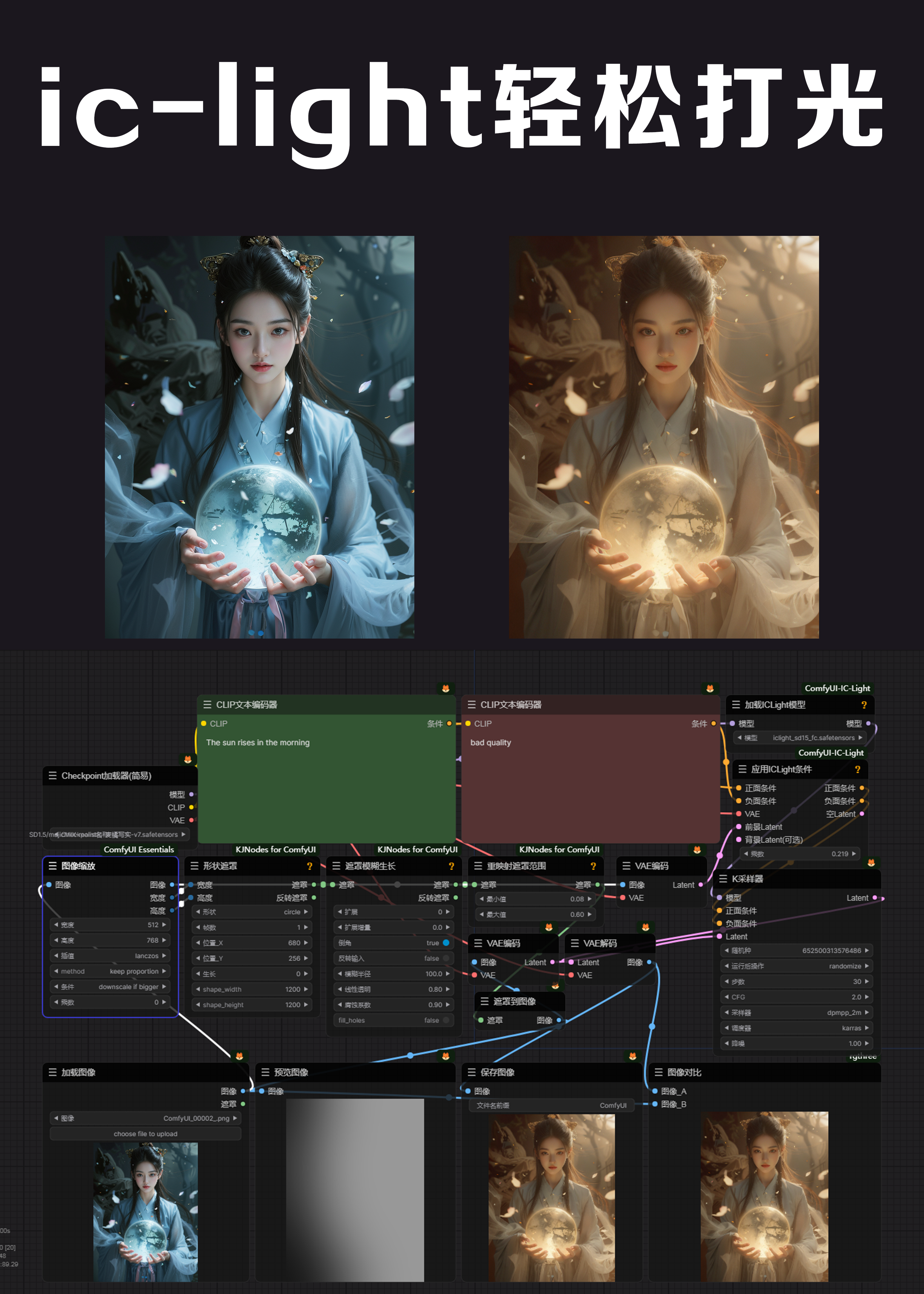 ic-light Easy Lighting | comfyui Workflow Single lighting setup