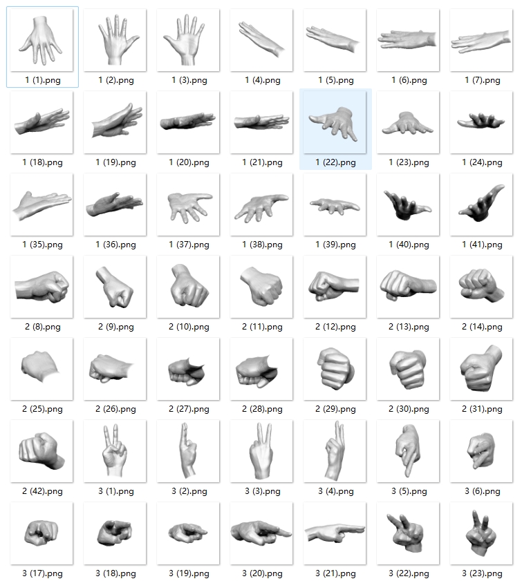 Handwriting practice material || Depth map of hand shapes Hand shape depth map