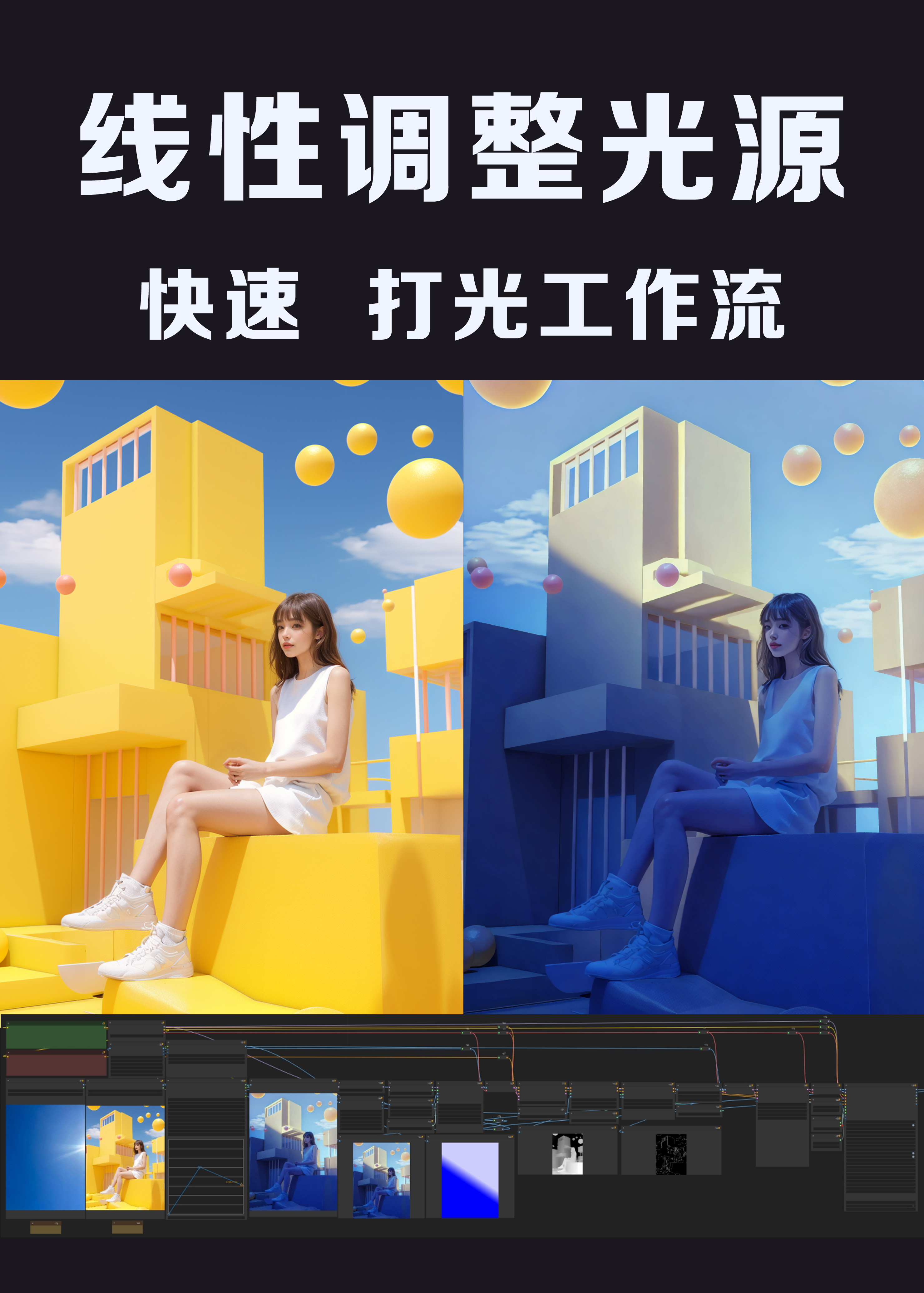 Linear light source | ic-light illumination | comfyu workflow comfyui