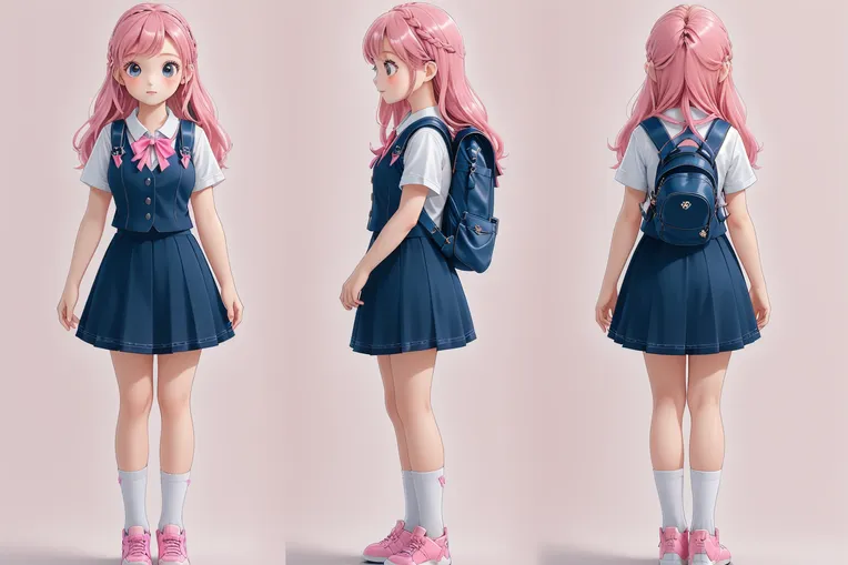 Cartoon style,Anime Character,Girl,LoRA,SD 1.5