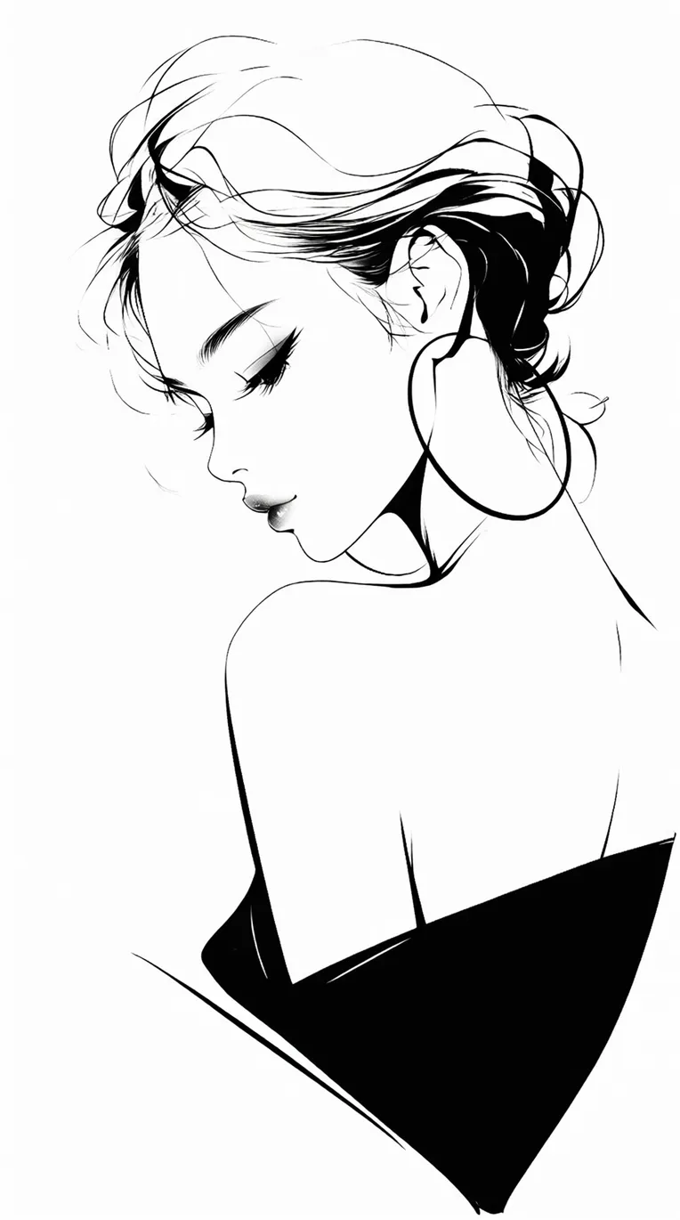 191 simple black and white portrait-LoRA-115689954-Shakker