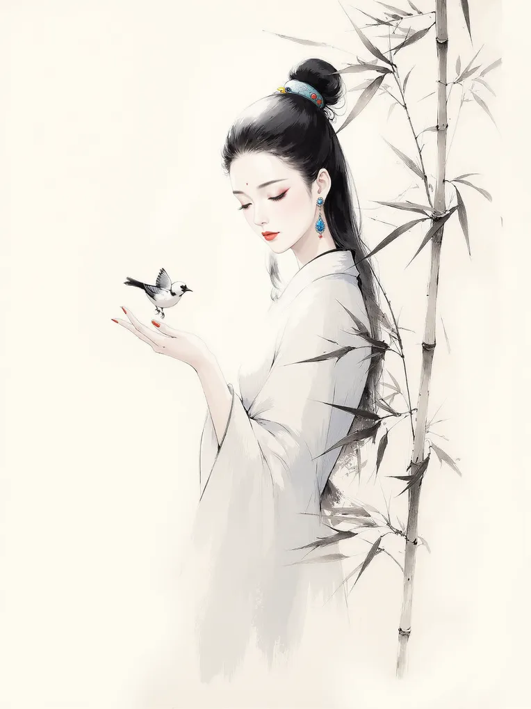 Traditional Painting Media,Girl,Style Boost,LoRA,FLUX.1