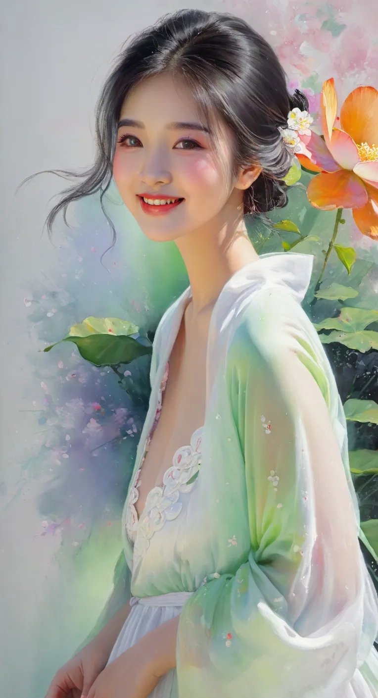 Traditional Painting Media,Girl,Style Boost,LoRA,SDXL