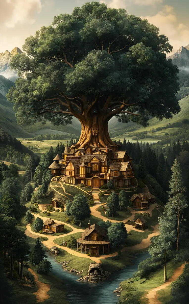 Traditional Painting Media,Building,Object Enhance,LoRA,SDXL