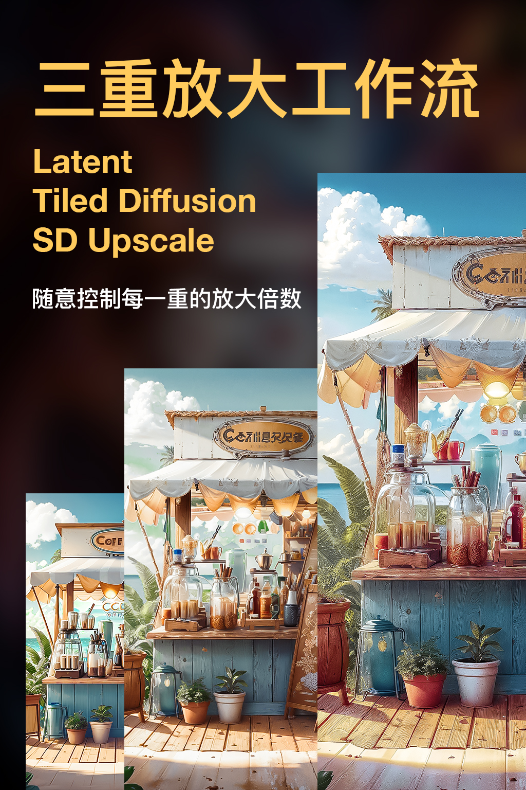Latent Tile Upscale triple enlargement workflow V1.0