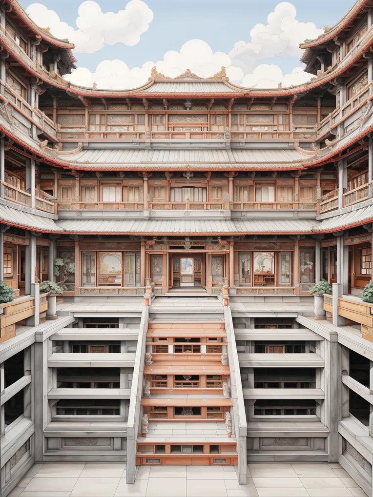 Hand-Drawn,Traditional Painting Media,Building,LoRA,SD 1.5