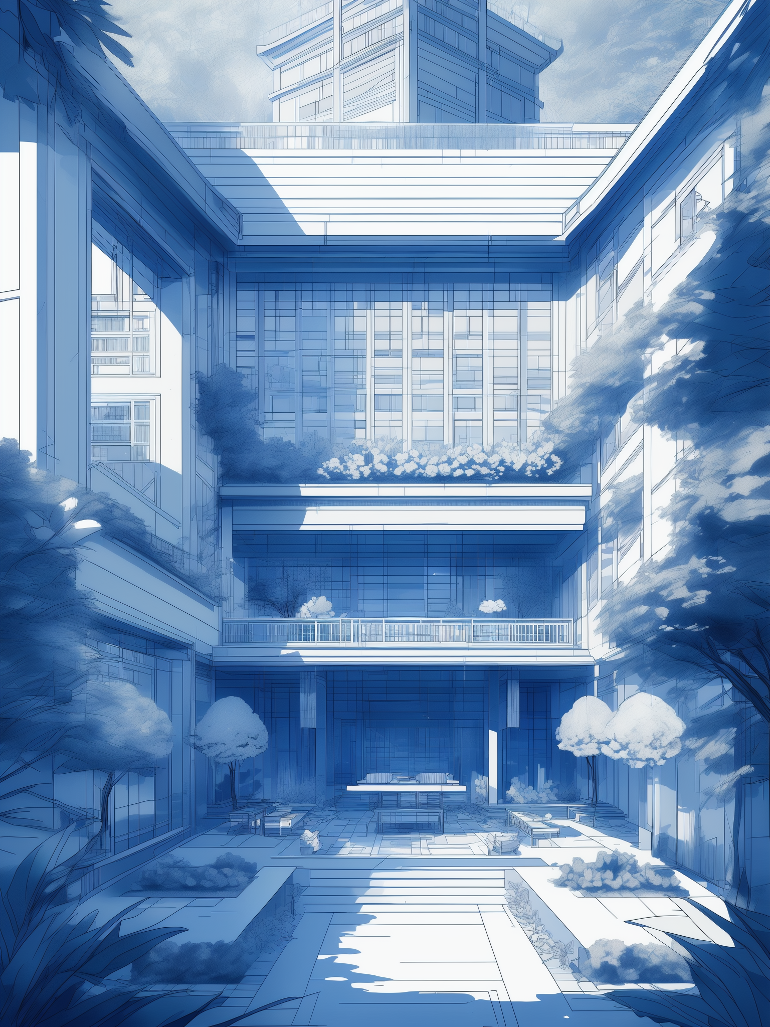 蓝系线稿_blue_manuscript-LoRA-Hyouki-LiblibAI