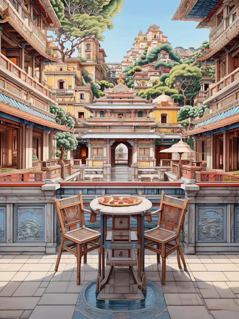 Hand-Drawn,Traditional Painting Media,Building,LoRA,SD 1.5