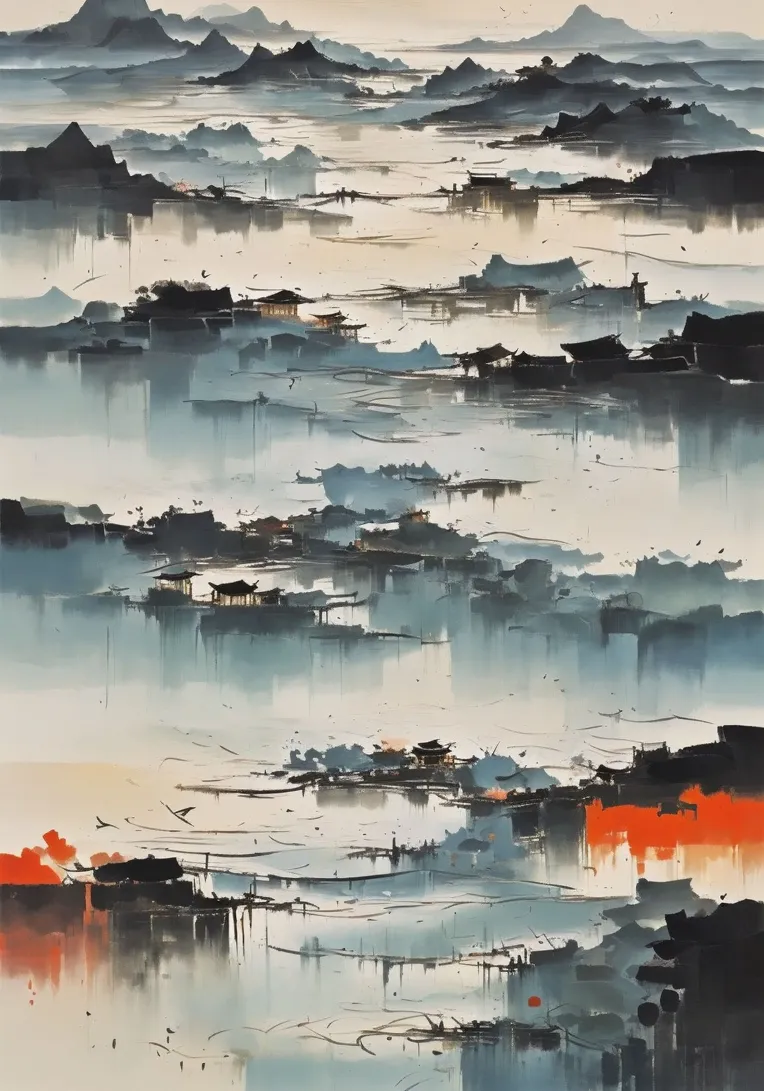 Traditional Painting Media,Style Boost,Landscape,LoRA,SD 1.5