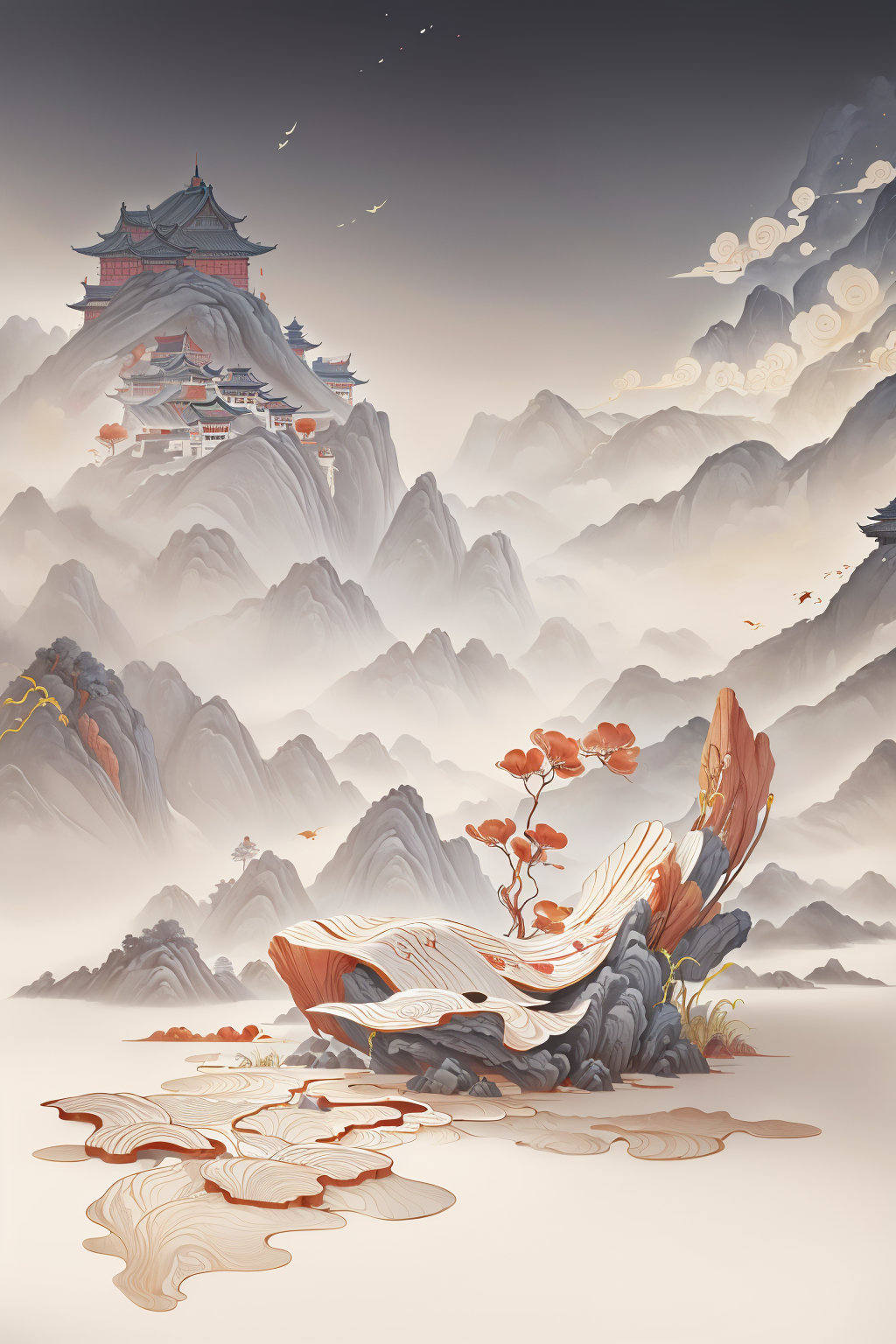 AI绘画-国风水墨插画-行乎者也-AI绘图-LiblibAI