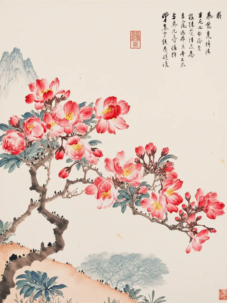 QLCD-大师水墨写意中国画Flux_植物花鸟精细留白-LoRA-QLCD设计