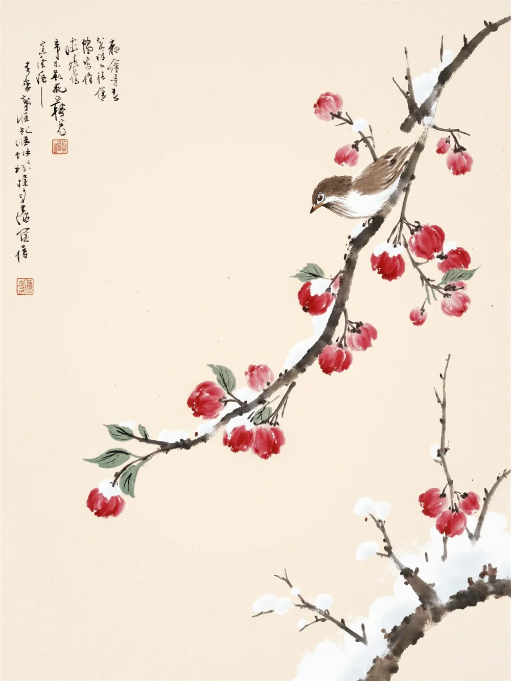 QLCD-大师水墨写意中国画Flux_植物花鸟精细留白-LoRA-QLCD设计工作室