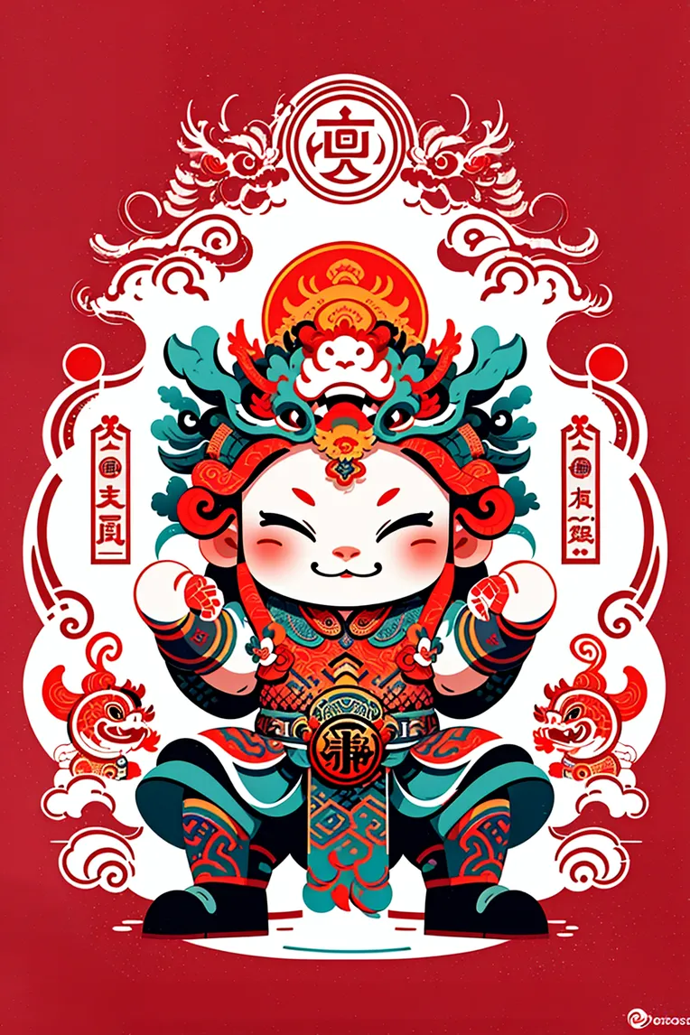 Flat,Chinese Style,Flat Illustration,Checkpoint,SD 1.5