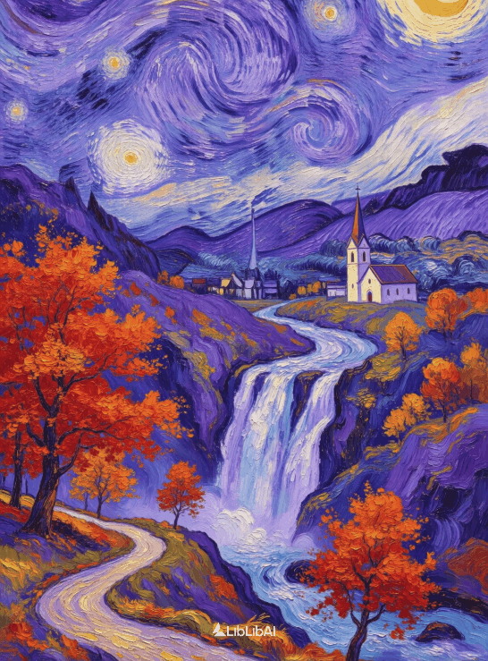 Qwen Image-Van Gogh Starry Night oil painting style Qwen-梵高油画-V1.0