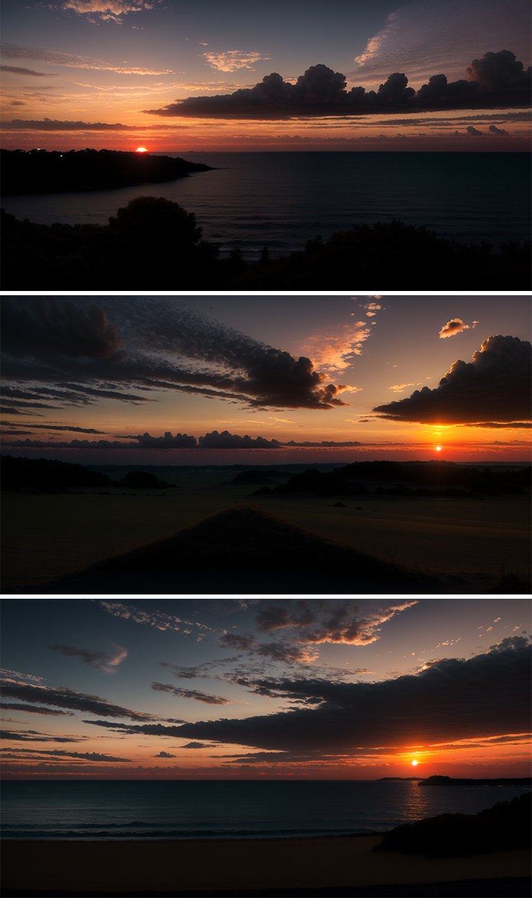 Seaside sunset dusk scenery