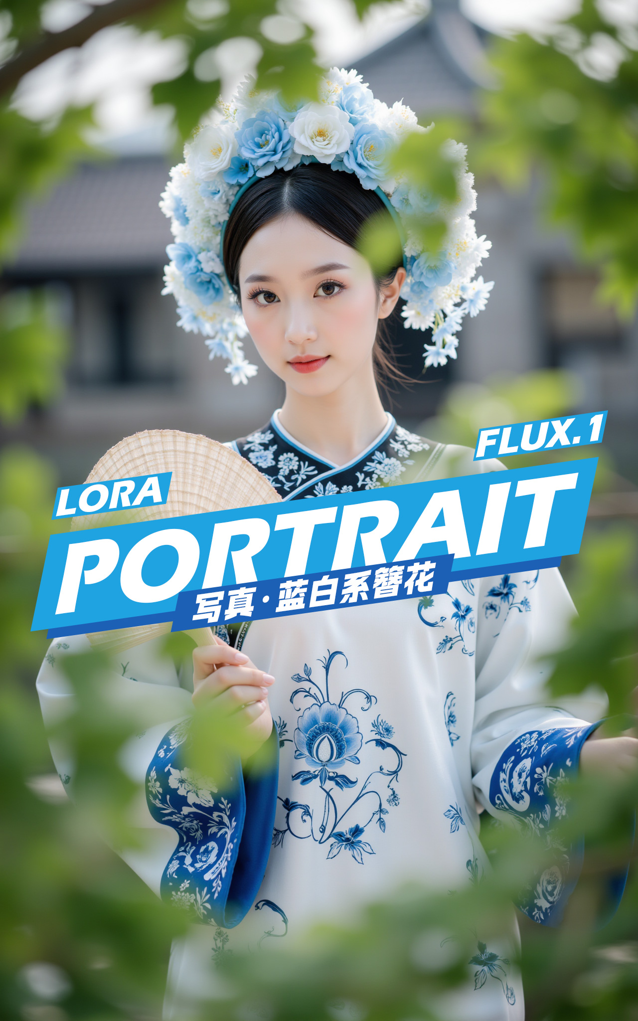 【FLUX】Blue and White Floral Hairpin v1.0
