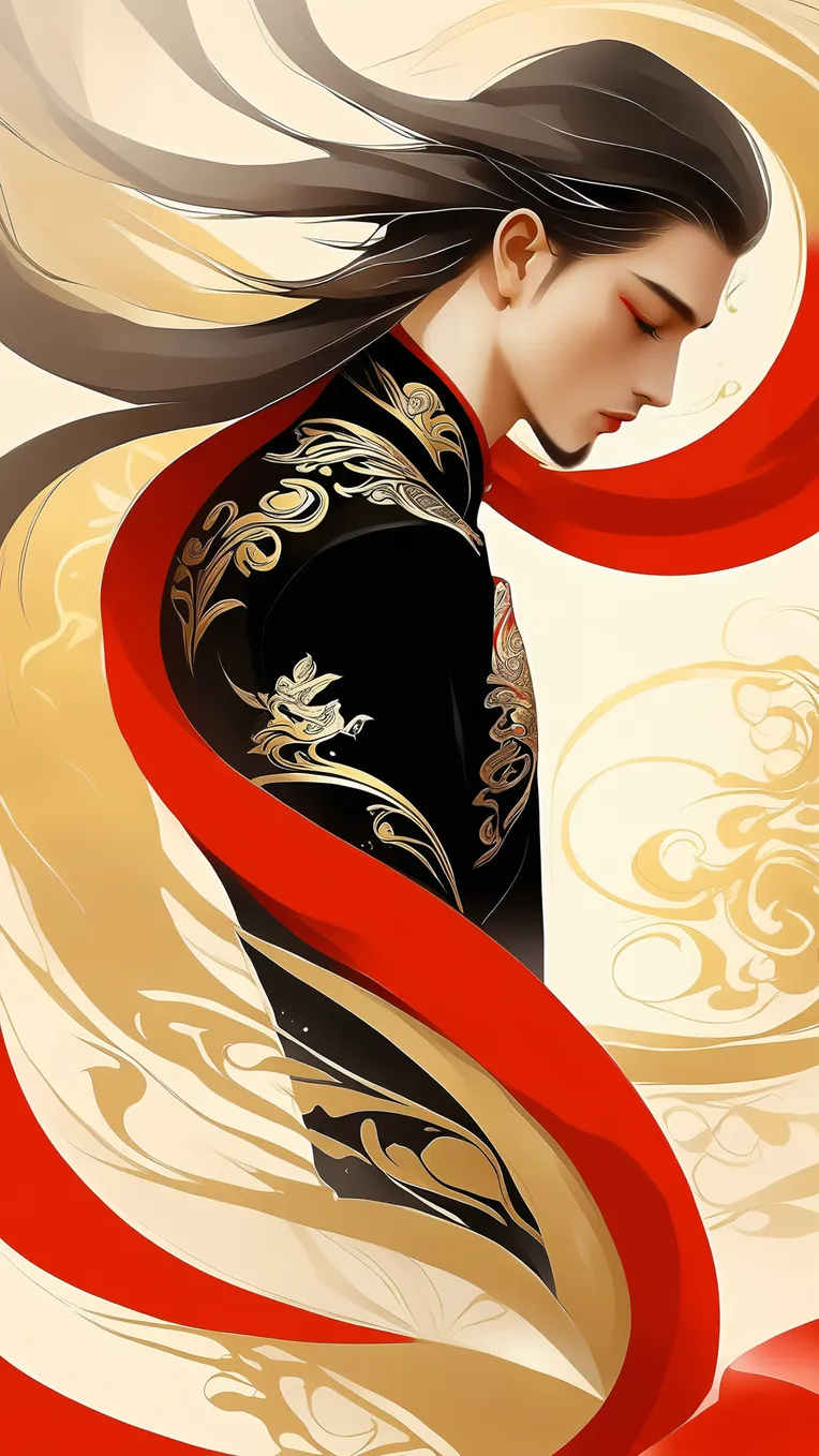 Flat,Chinese Style,Traditional Painting Media,LoRA,SDXL