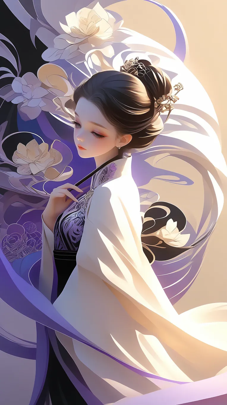 Flat,Chinese Style,Traditional Painting Media,LoRA,SDXL