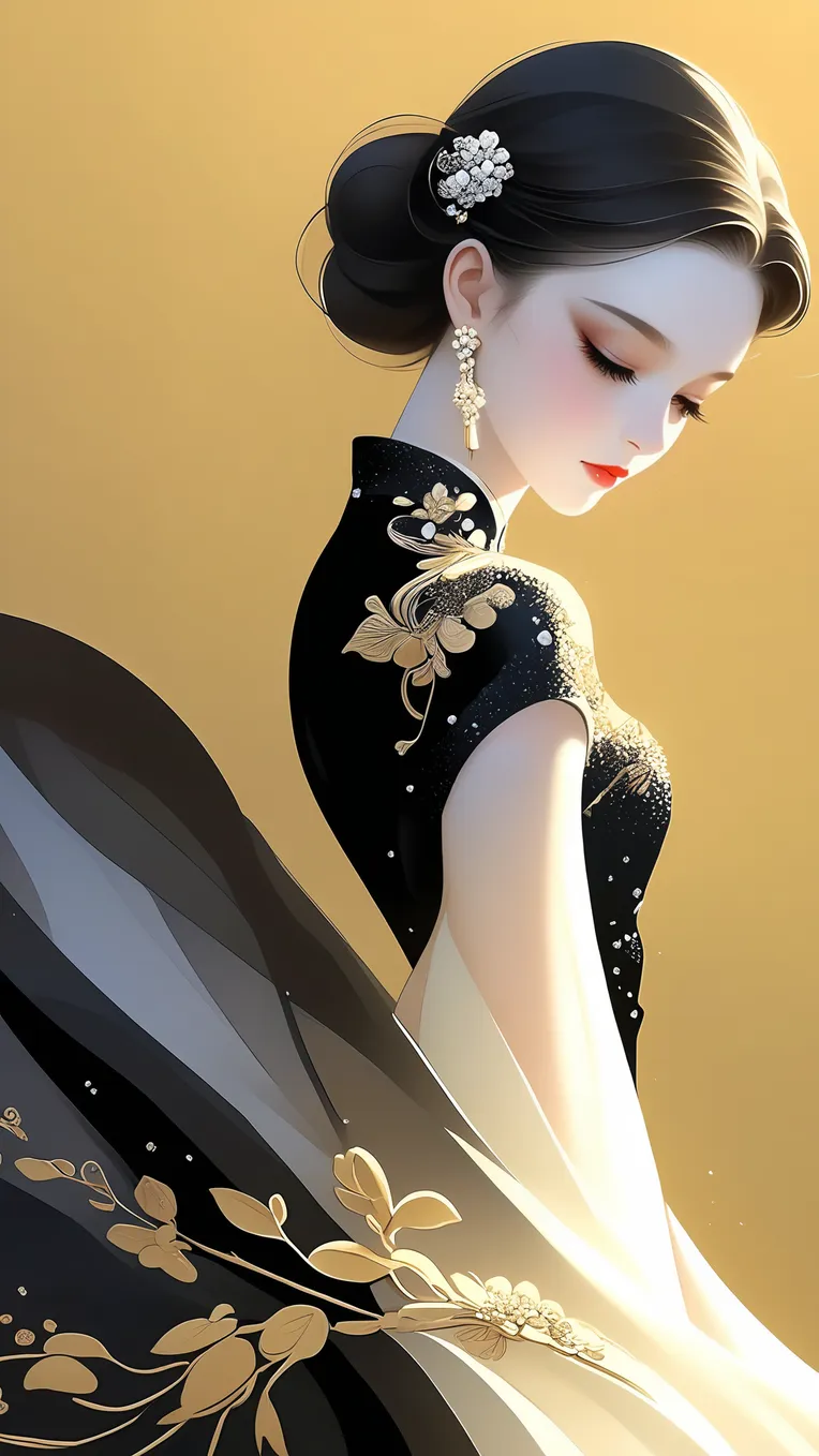 Flat,Chinese Style,Traditional Painting Media,LoRA,SDXL