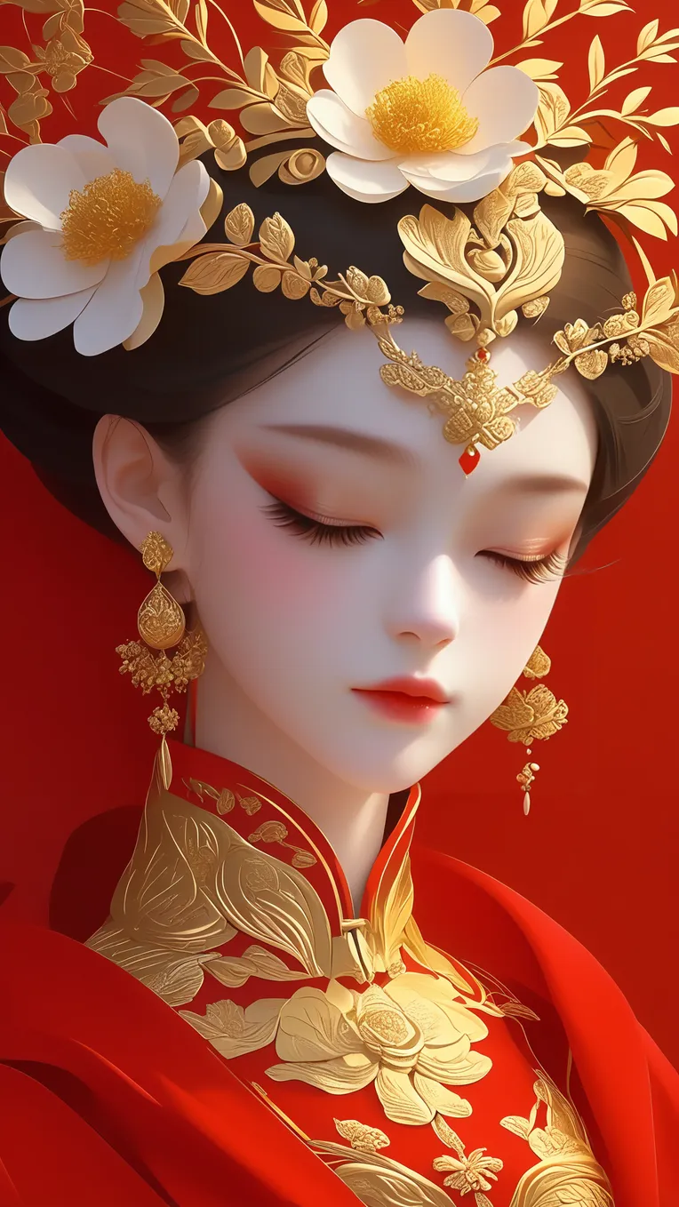Flat,Chinese Style,Traditional Painting Media,LoRA,SDXL