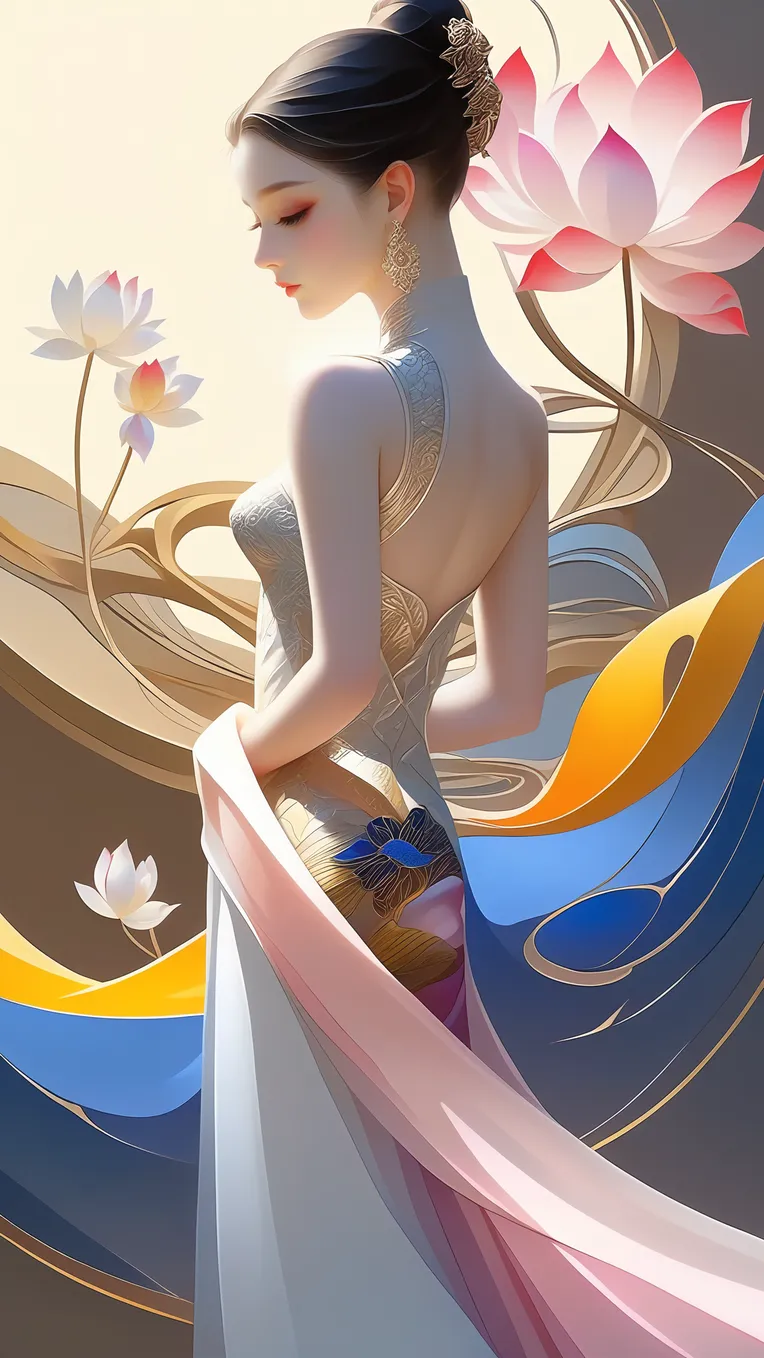 Flat,Chinese Style,Traditional Painting Media,LoRA,SDXL