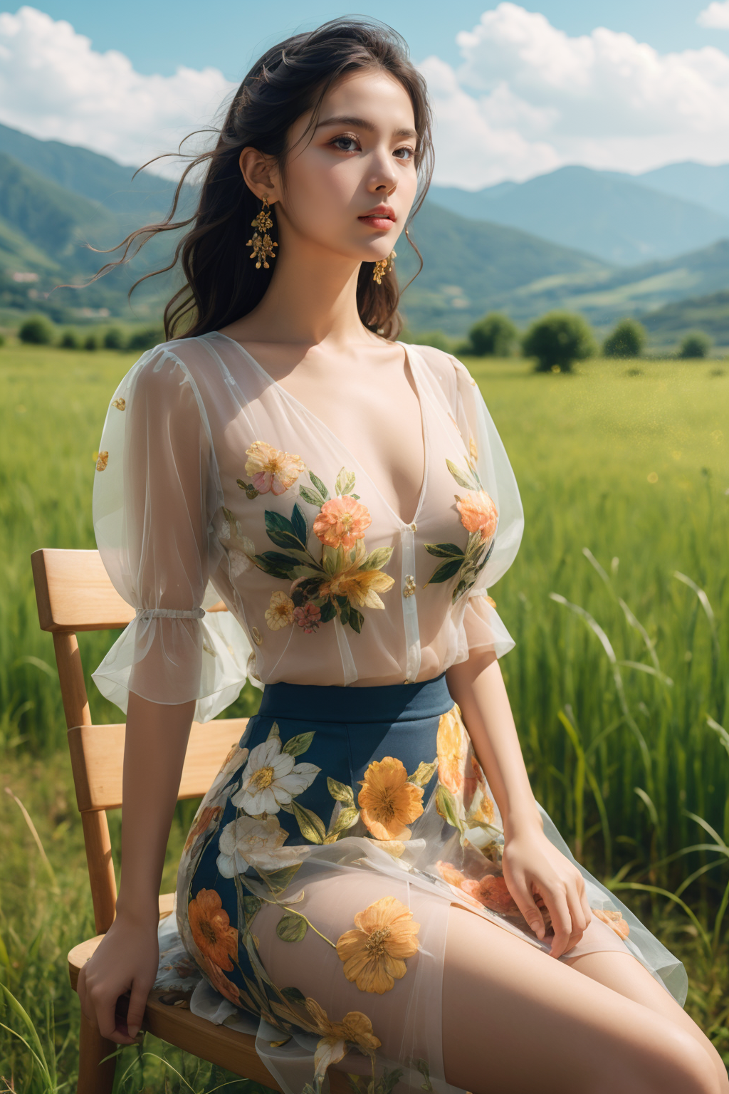 artistic transparent flower skirt v1.0
